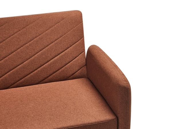 Sovesofa Oransje Imitert Lin Stoff Moderne Stue 3 Seter Treben Spor Arm