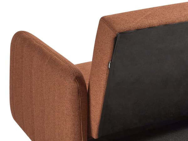 Sovesofa Oransje Imitert Lin Stoff Moderne Stue 3 Seter Treben Spor Arm