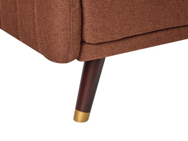 Sovesofa Oransje Imitert Lin Stoff Moderne Stue 3 Seter Treben Spor Arm