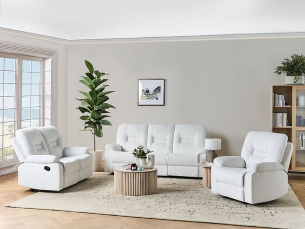 Hvilestol Sofa Hvile 2 Seter Manuelt Justerbar Rygg og Fotstøtte Stue Møbler