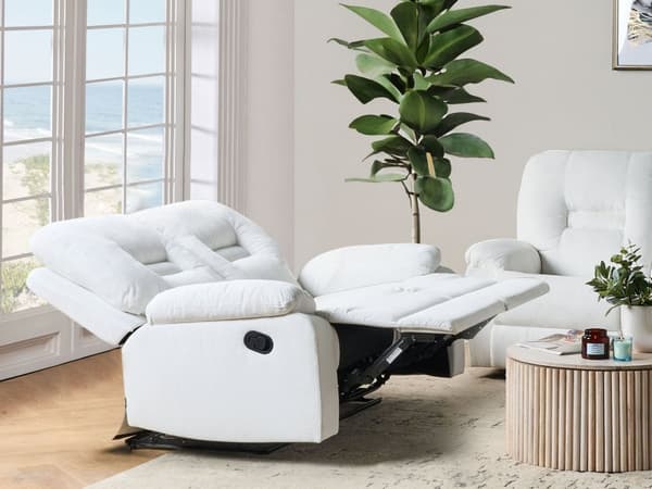 Hvilestol Sofa Hvile 2 Seter Manuelt Justerbar Rygg og Fotstøtte Stue Møbler