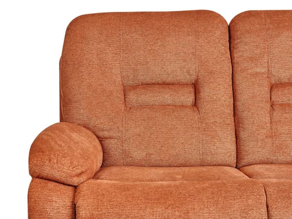 Hvilestol Sofa Oransje 3 Seter Manuelt Justerbar Rygg og Fotstøtte Stue Møbler