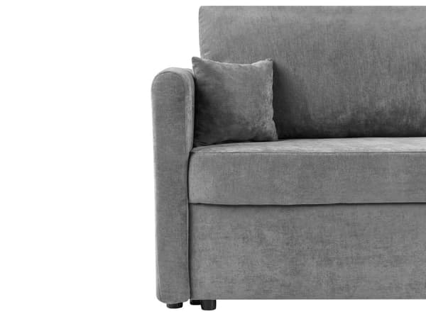 Sovesofa Lys Grå Polyester Stoff Konvertible Sovesofa med Oppbevaring Ekstra Puter Avtakbare Trekk Moderne Minimalistisk Stil