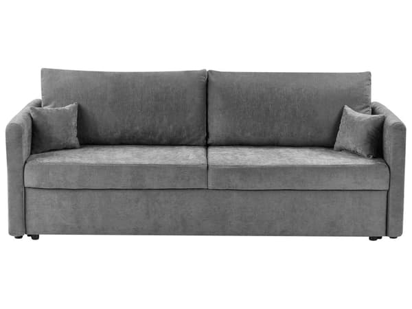 Sovesofa Lys Grå Polyester Stoff Konvertible Sovesofa med Oppbevaring Ekstra Puter Avtakbare Trekk Moderne Minimalistisk Stil