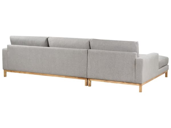 Høyre Hjørnesofa Grå Polstring av Stoffet Treben Stilig Design Moderne Stil