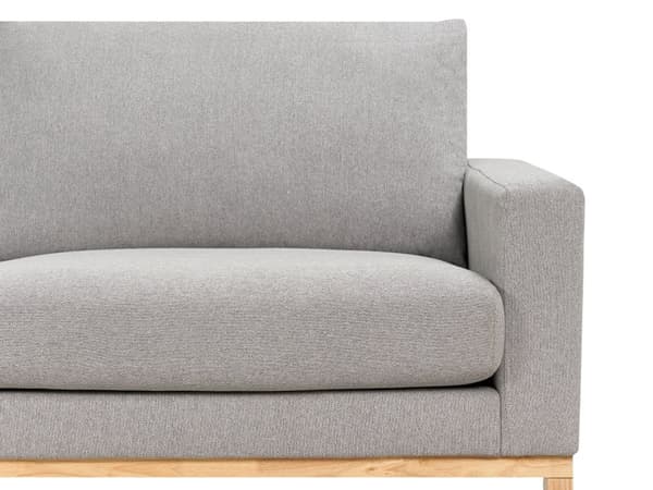 Høyre Hjørnesofa Grå Polstring av Stoffet Treben Stilig Design Moderne Stil