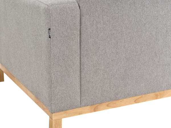 Høyre Hjørnesofa Grå Polstring av Stoffet Treben Stilig Design Moderne Stil