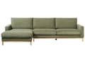 Miniatyrbilde 4 av 11: Høyre Hjørnesofa Grønn Polstring av Kordfløyel Treben Stilig Design Moderne Stil