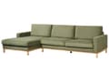 Miniatyrbilde 5 av 11: Høyre Hjørnesofa Grønn Polstring av Kordfløyel Treben Stilig Design Moderne Stil