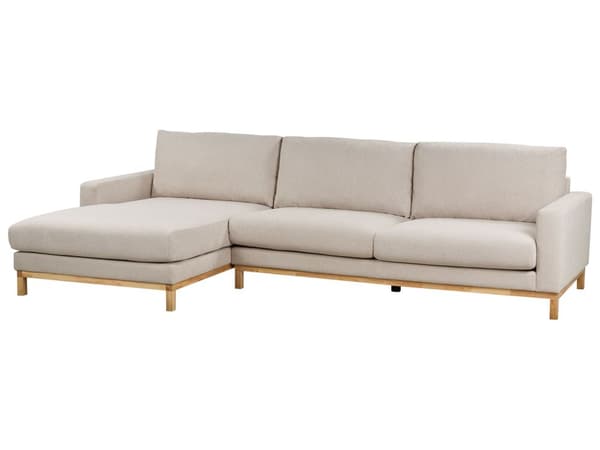 Høyre Hjørnesofa Beige Polstring av Stoff Treben Stilig Design Moderne Stil