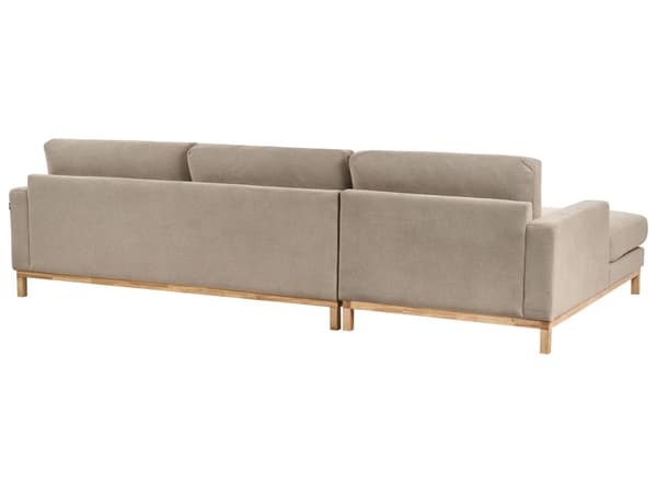 Høyre Hjørnesofa Taupe Polstring av Stoffet Treben Stilig Design Moderne Stil