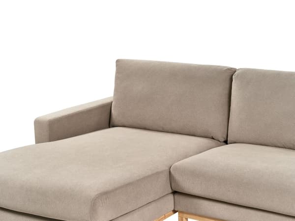 Høyre Hjørnesofa Taupe Polstring av Stoffet Treben Stilig Design Moderne Stil