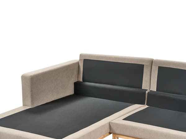 Høyre Hjørnesofa Taupe Polstring av Stoffet Treben Stilig Design Moderne Stil