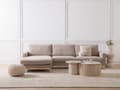 Miniatyrbilde 2 av 11: Høyre Hjørnesofa Taupe Polstring av Stoffet Treben Stilig Design Moderne Stil