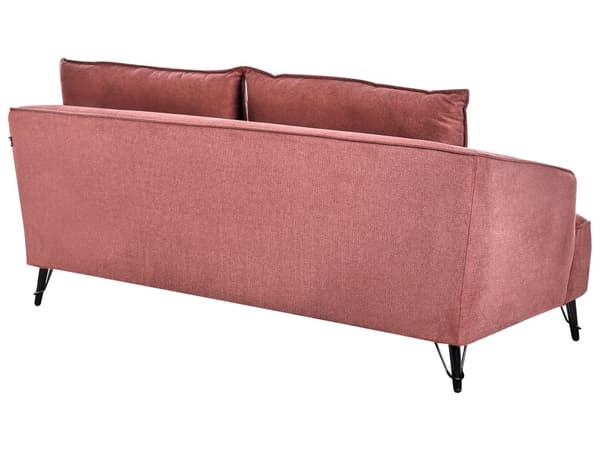 Sofa Bordeaux Polyester 3 Personers Tyk Polstret Dyb Blød Stofsofa til Stuen Moderne Inspiration Stue Møbel Klassisk