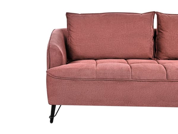 Sofa Bordeaux Polyester 3 Personers Tyk Polstret Dyb Blød Stofsofa til Stuen Moderne Inspiration Stue Møbel Klassisk