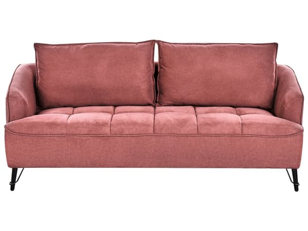 Sofa Bordeaux Polyester 3 Personers Tyk Polstret Dyb Blød Stofsofa til Stuen Moderne Inspiration Stue Møbel Klassisk