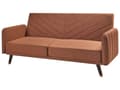 Miniatyrbillede 5 af 11: Sovesofa Orange Imiteret Hør 3 Personers Moderne Blød Sofa Sofaseng Tre Personers Designsofa Praktisk Splitback Stofsofa God Liggekomfort