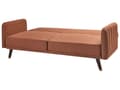 Miniatyrbillede 6 af 11: Sovesofa Orange Imiteret Hør 3 Personers Moderne Blød Sofa Sofaseng Tre Personers Designsofa Praktisk Splitback Stofsofa God Liggekomfort