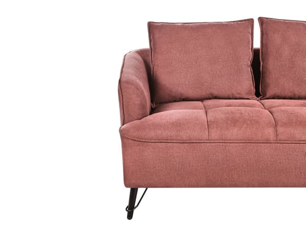 Sofa Bordeaux Polyester 2 Personers Tyk Polstret Dyb Blød Stofsofa til Stuen Moderne Inspiration Stue Møbel Klassisk