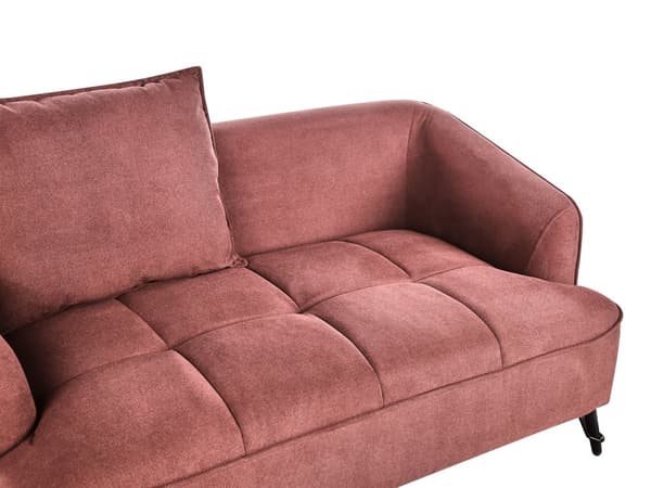 Sofa Bordeaux Polyester 2 Personers Tyk Polstret Dyb Blød Stofsofa til Stuen Moderne Inspiration Stue Møbel Klassisk