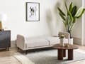 Miniatyrbillede 4 af 11: Sovesofa Beige Imiteret Hør 3 Personers Moderne Blød Sofa Sofaseng Tre Personers Designsofa Praktisk Splitback Stofsofa God Liggekomfort