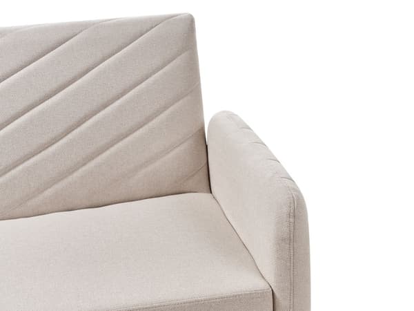 Sovesofa Beige Imiteret Hør 3 Personers Moderne Blød Sofa Sofaseng Tre Personers Designsofa Praktisk Splitback Stofsofa God Liggekomfort