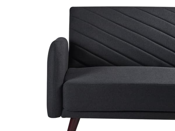 Sovesofa Sort Imiteret Hør 3 Personers Moderne Blød Sofa Sofaseng Tre Personers Designsofa Praktisk Splitback Stofsofa God Liggekomfort