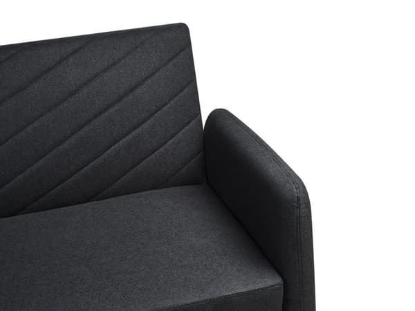 Sovesofa Sort Imiteret Hør 3 Personers Moderne Blød Sofa Sofaseng Tre Personers Designsofa Praktisk Splitback Stofsofa God Liggekomfort
