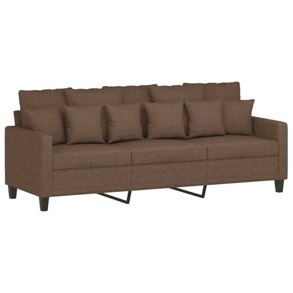 3-sitssoffa brun 180 cm tyg