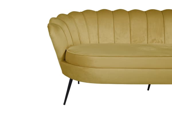 Nice sofa 3 seter velour karry gul.