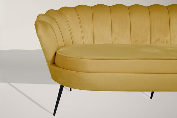 Nice sofa 3 seter velour karry gul.