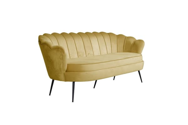 Nice sofa 3 seter velour karry gul.