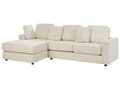 Miniatyrbillede 4 af 11: Hjørnesofa lys beige stofbetrukket L-formet højre side til stue opholdsrum