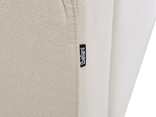 Hjørnesofa lys beige stofbetrukket L-formet højre side til stue opholdsrum