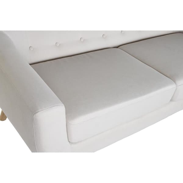Sofa DKD Home Decor Natur Polyester Gummitræ Flødefarvet (172 x 82 x 82 cm)