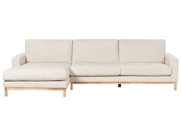 Hörnsoffa Höger Ljus Beige Manchesterklädsel Träben Stilren