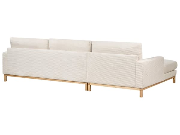 Hörnsoffa Höger Ljus Beige Manchesterklädsel Träben Stilren