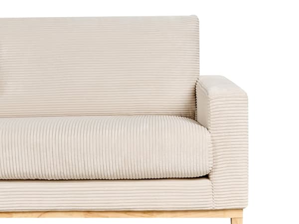Hörnsoffa Höger Ljus Beige Manchesterklädsel Träben Stilren