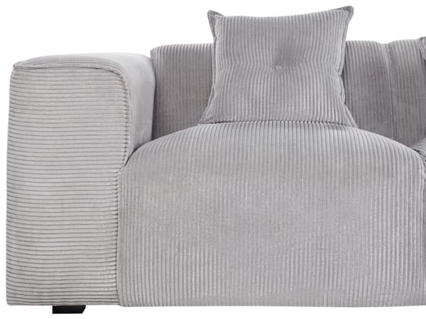 Hjørnesofa Taupe Fløjl og Skum 3 Personers Blød Rund Flyder Sofa med Bred Chaiselong Open End Pyntepuder Tilbehør Moderne Stue Indretning