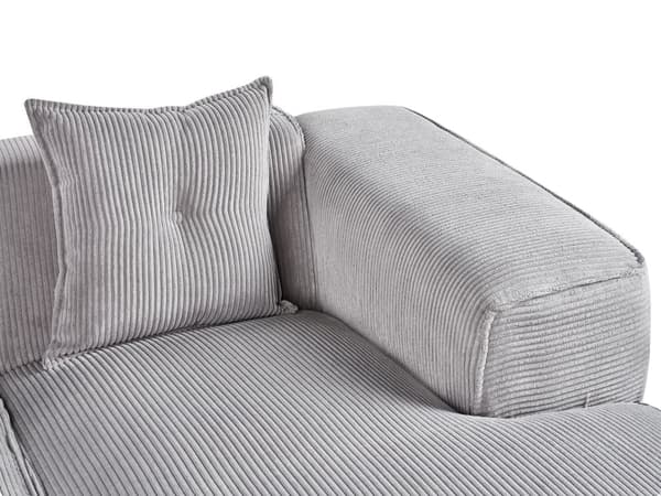 Hjørnesofa Taupe Fløjl og Skum 3 Personers Blød Rund Flyder Sofa med Bred Chaiselong Open End Pyntepuder Tilbehør Moderne Stue Indretning