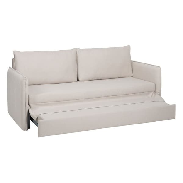 Sohva Beige Polyesteri Pellava 210 x 93 x 95 cm