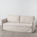 Pikkukuva 9 / 9: Sohva Beige Polyesteri Pellava 210 x 93 x 95 cm