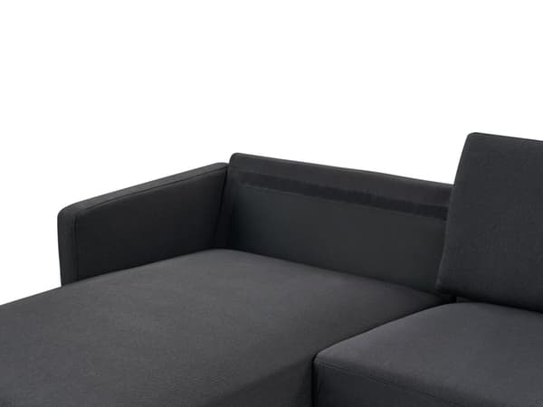 Hjørnesofa Svart Polyester 192 x 155 cm 2-seter Høyrevendt Seksjonssofa Metallben Vevd stoff Minimalistisk Moderne