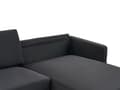 Miniatyrbild 8 av 11: Hörnsoffa Vänster Polyester Svart 192 x 155 cm Soffa 2-sits Möblerad Metallben Vävt Tyg Kuddad Rygg Minimalistisk Modern