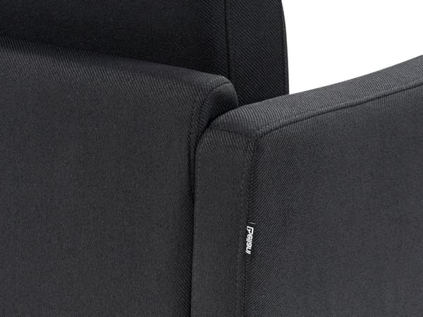 Hörnsoffa Vänster Polyester Svart 192 x 155 cm Soffa 2-sits Möblerad Metallben Vävt Tyg Kuddad Rygg Minimalistisk Modern
