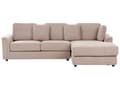 Miniatyrbilde 5 av 11: Hjørnesofa Taupe Stoff Polstret med Ottoman L-formet Venstrevendt Moderne