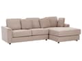 Miniatyrbilde 6 av 11: Hjørnesofa Taupe Stoff Polstret med Ottoman L-formet Venstrevendt Moderne