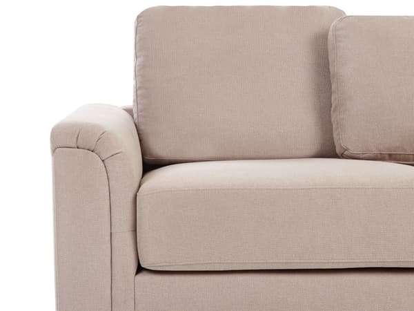 Hjørnesofa Taupe Stoff Polstret med Ottoman L-formet Venstrevendt Moderne