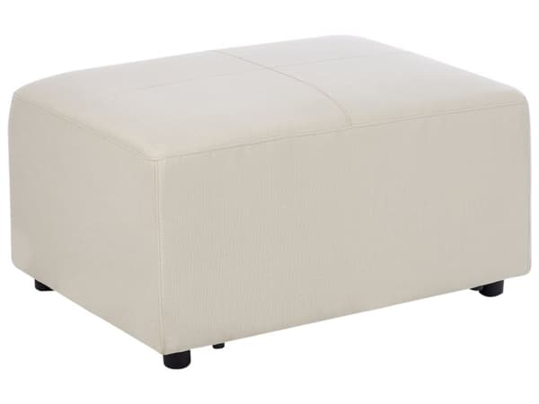 Hörnsoffa Ljusbeige Tyg Stoppad med Fotpall L-formad Höger Modulsoffa Vardagsrum